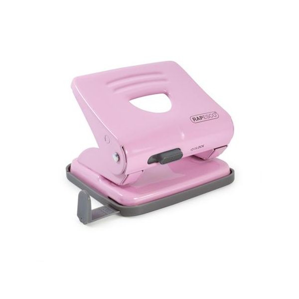 Dierovačka, dvojdierová, 25 listov, kovová, RAPESCO "825", svetloružová