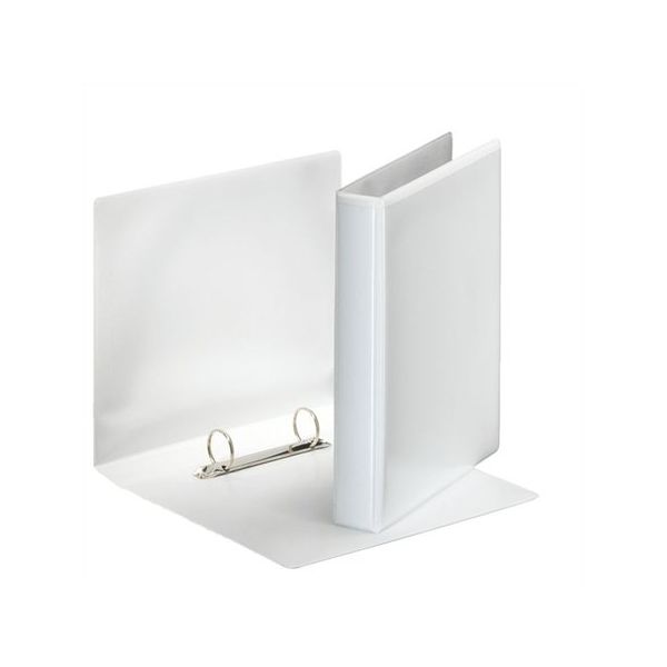 Krúžkový šanón, panoramatický, 2 D krúžky, 46 mm, A5, PP, ESSELTE, biely