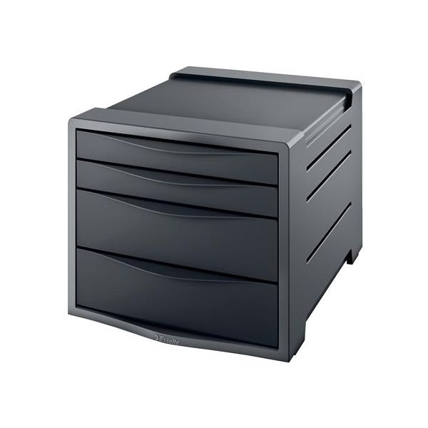 Zásuvkový box, plastový, 4 zásuvky, ESSELTE "Europost", Vivida čierna