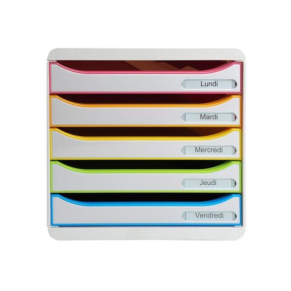 Box na dokumenty, plast, 5 zásuviek, EXACOMPTA "Big-Box Plus Blackoffice Iderama"