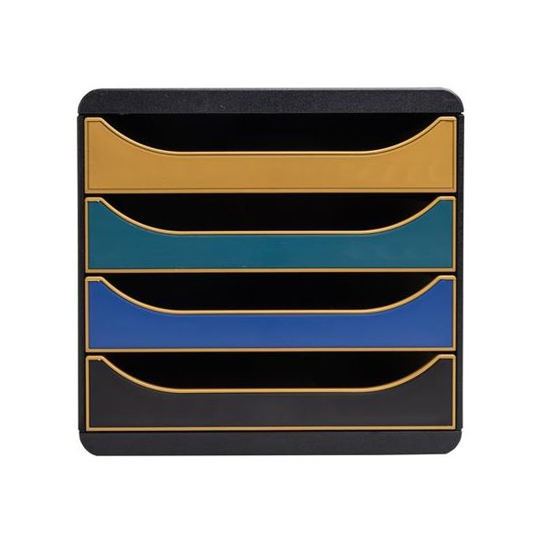 Box na dokumenty, plastový, 4 zásuvky, EXACOMPTA "Big-Box Neo Deco"