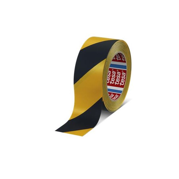 Označovacia páska na podlahy, 50 mm x 33 m, TESA "Professional Premium", čierna-žltá