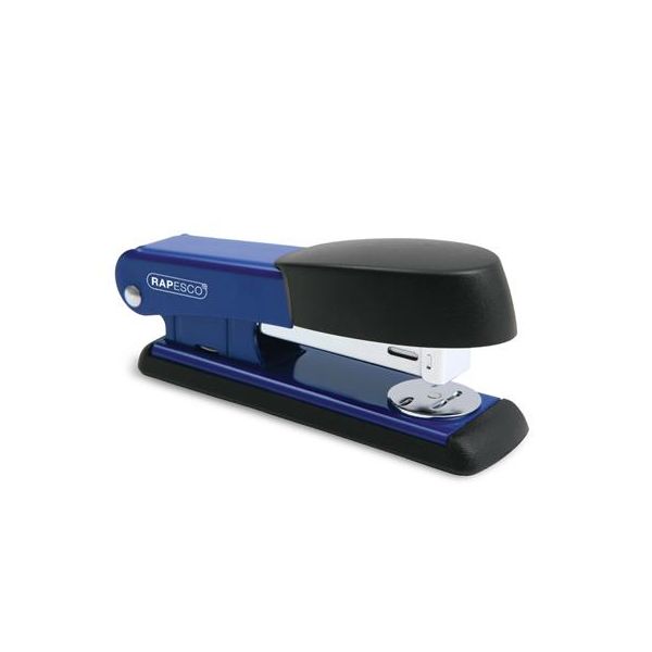 Zošívačka, 24/6, 26/6, 25 listov, kovová, RAPESCO "Bowfin Half-Strip", modrá