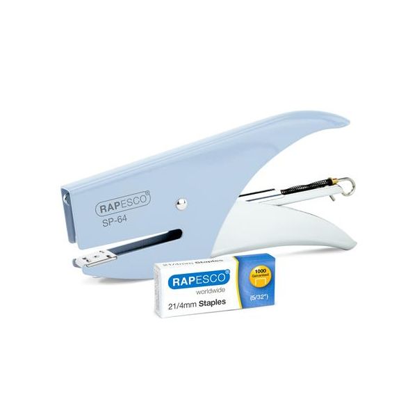 Zošívačka, ručná, 21/4, 12 listov, RAPESCO "SP-64", modrá