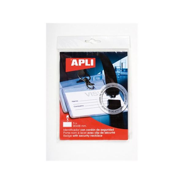 Visačka so závesným remienkom, s bezpečnostnou prackou, 90x56 mm, APLI