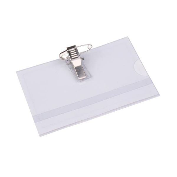 Visačka, so štipcom a špendlíkom, 88x54 mm, VICTORIA OFFICE