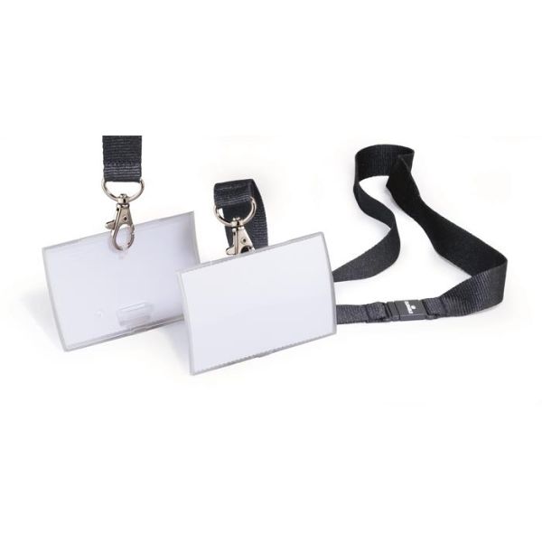 Visačka, so šnúrkou na krk, 54x90 mm, DURABLE "CLICK FOLD", priehľadná