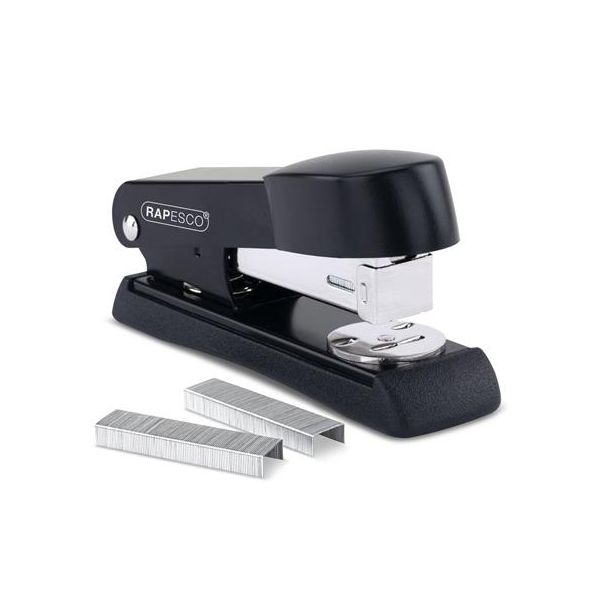 Zošívačka, 24/6, 26/6, 20 listov, kovová, RAPESCO "Minno Half-Strip", čierna