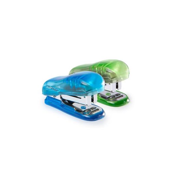 Zošívačka, 24/6, 26/6, 12 listov, plastová, RAPESCO "Bug", mix priehľadných farieb