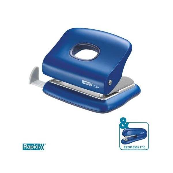 Dierovačka, 2 dierky, 20 listov, RAPID "FC20 Fashion", modrá