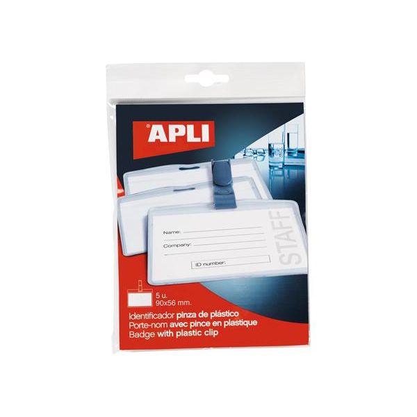 Visačka s plastovým štipcom, 90x56 mm, APLI