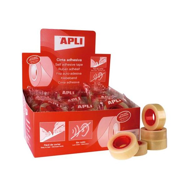 Lepiaca páska, 19 mm x 33 m, APLI "Transparent", priehľadná