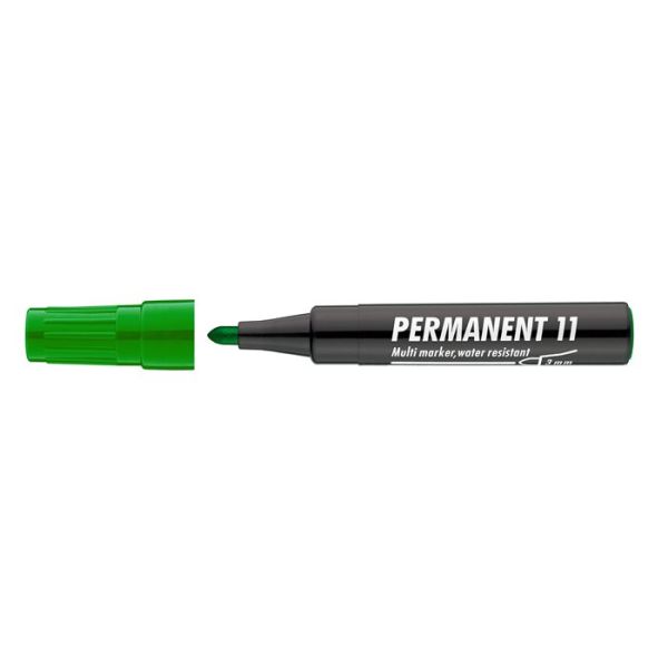Permanentný popisovač, 1-3 mm, kužeľový hrot, ICO "Permanent 11", zelený