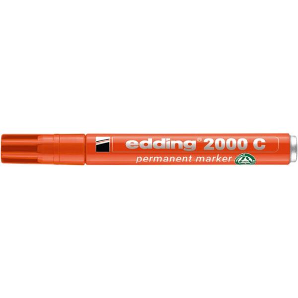 Permanentný popisovač, 1,5-3 mm, kužeľový hrot, EDDING "2000", oranžový