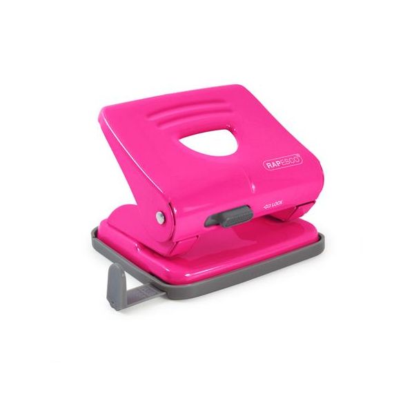 Dierovačka, dvojdierová, 25 listov, kovová, RAPESCO "825", ružová