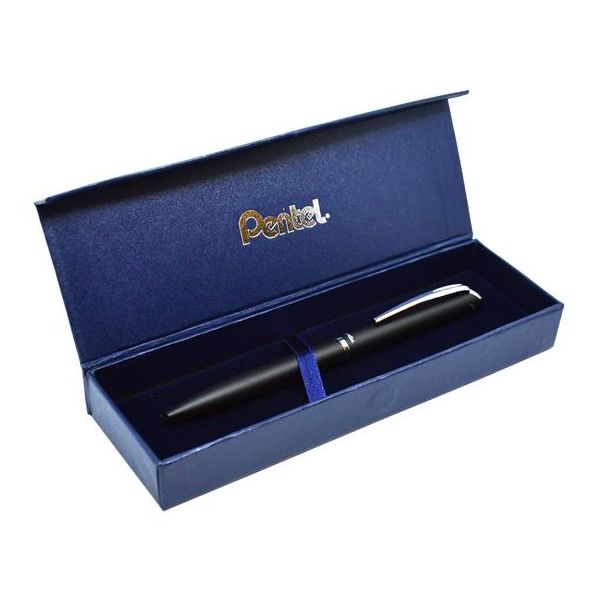 Gélové pero, 0,35 mm, otočné, telo pera: čierna, PENTEL "EnerGel BL-2007" modrá