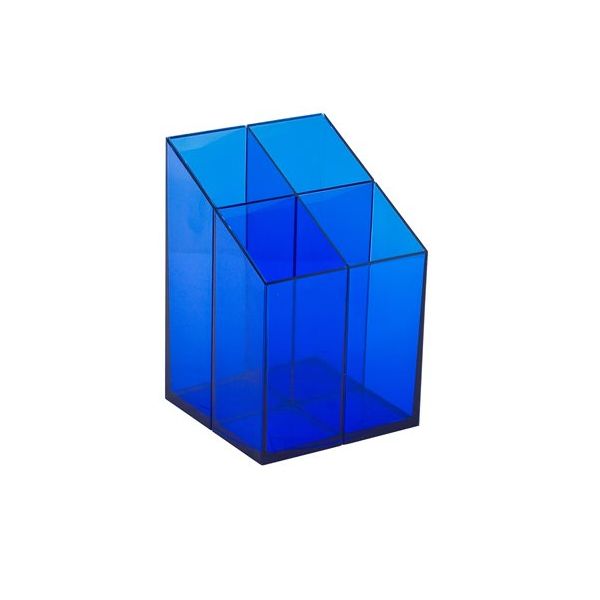 Držiak na písacie potreby, priehľadný modrý