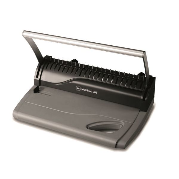 Viazací stroj, pre kovovú a plastovú väzbu, manuálny, 125 listov, GBC "MultiBind 208"