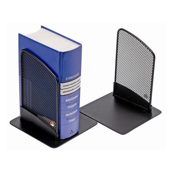 Stojan na knihy, drôtený, 2 ks, ALBA, čierny