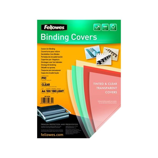 Obal ku špirálovej väzbe, A4, 180 mikr., FELLOWES, priehľadná