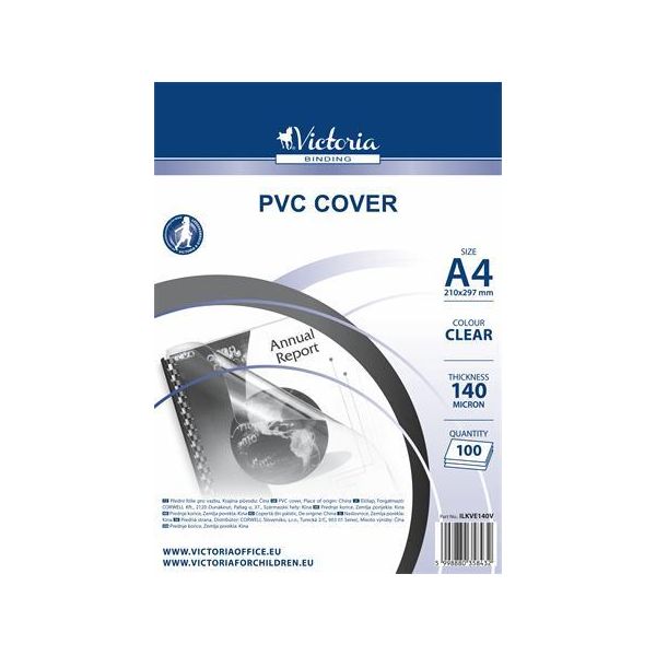 Obal k špirálovej väzbe, A4, 140 mikr., VICTORIA OFFICE, priehľadná