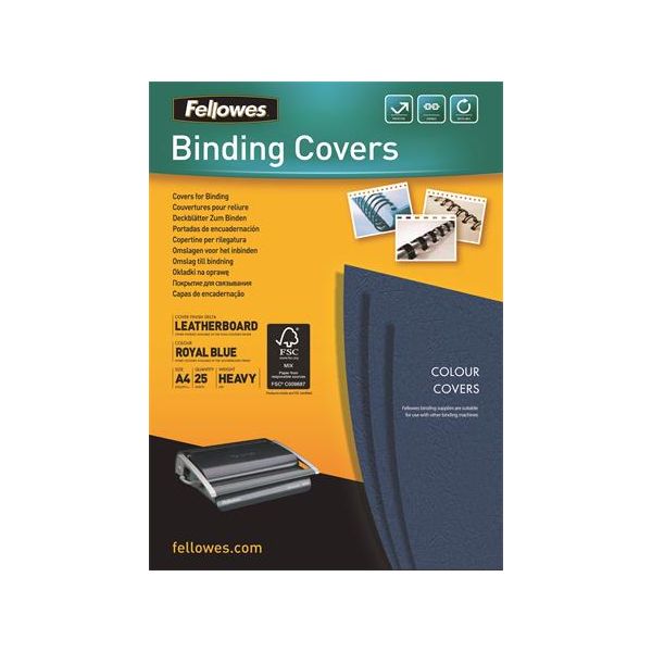 Zadná strana, A4, 250 g, matná, FELLOWES "Delta", kráľovská modrá, 25 ks