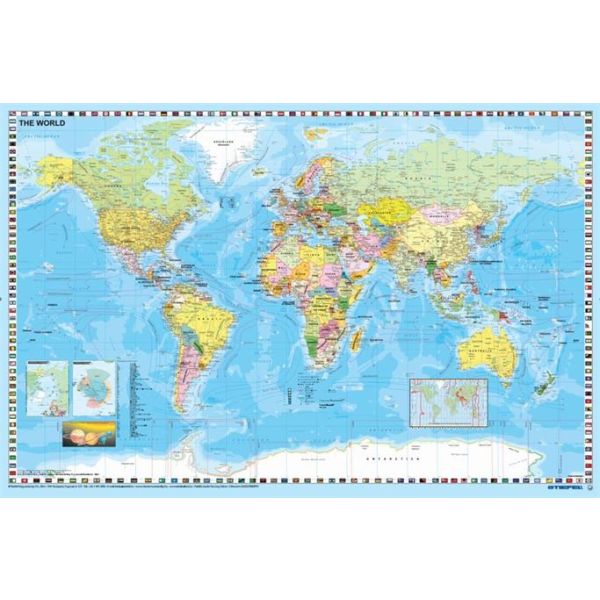 Podložka na stôl, obojstranná, STIEFEL "Föld országai/ Föld domborzata", výrobok v MJ