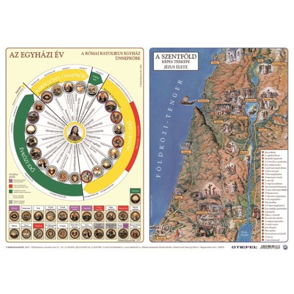 Podložka na stôl, A3, "Katolikus év és Újszövetség térképe / Ószövetség - Katolícky rok/Nový,Starý zákon" - výrobok v MJ