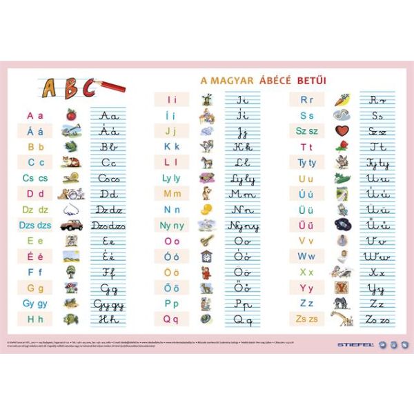 Podložka na stôl, obojstranná, A3, STIEFEL "A magyar ábécé betűi/Maďarská abeceda" - výrobok v MJ
