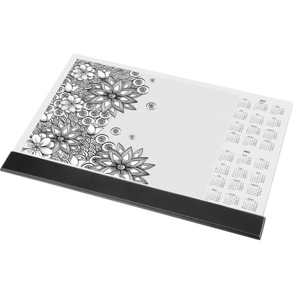 Podložka na stôl, A3, 410x297 mm, vyfarbiteľná, ochranné rohy, PANTA PLAST, "kvety"