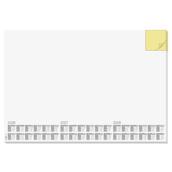 Podložka na stôl, 595x410 mm, trojročné a týždenné kalendárium, s poznámkovým blokom, SIGEL "Memo"