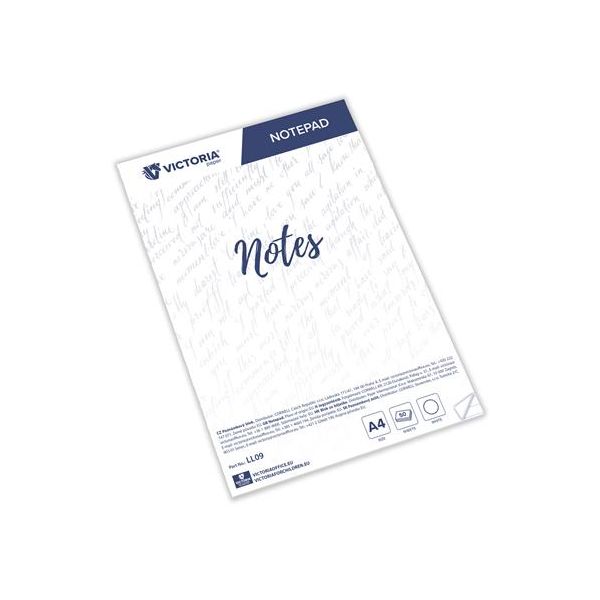 Poznámkový zošit, A4, 5x50 listov, linajkový, VICTORIA OFFICE, biely