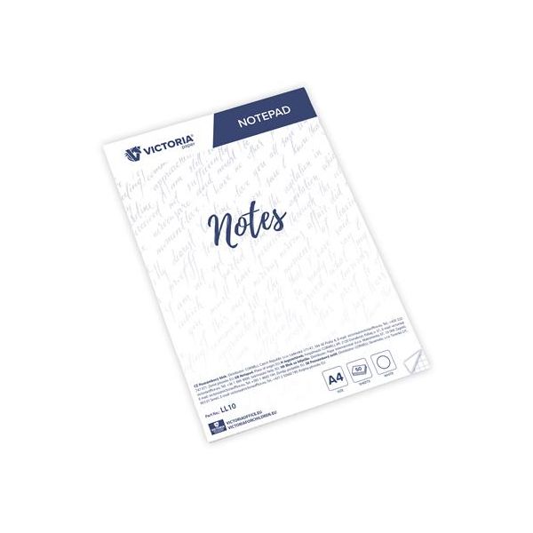 Poznámkový zošit, A4, 5x50 listov, štvročekový, VICTORIA OFFICE, biely