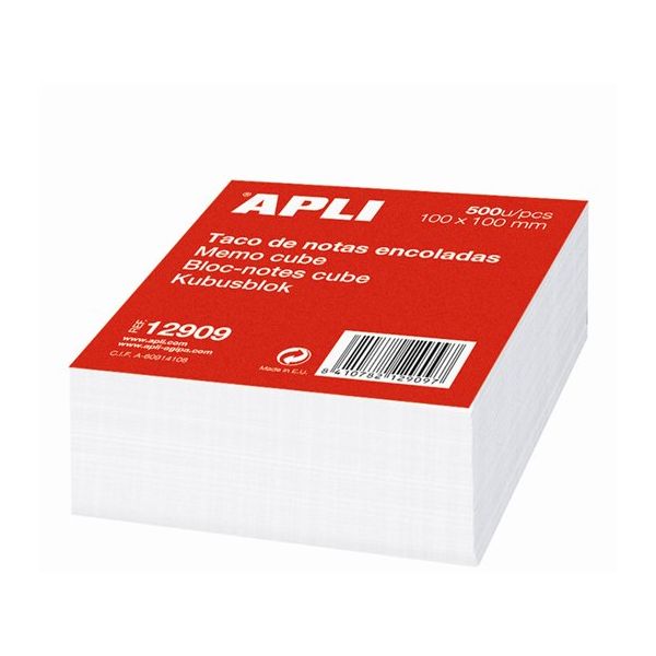 Kancelársky blok, 100x100 mm, lepený, APLI, biely