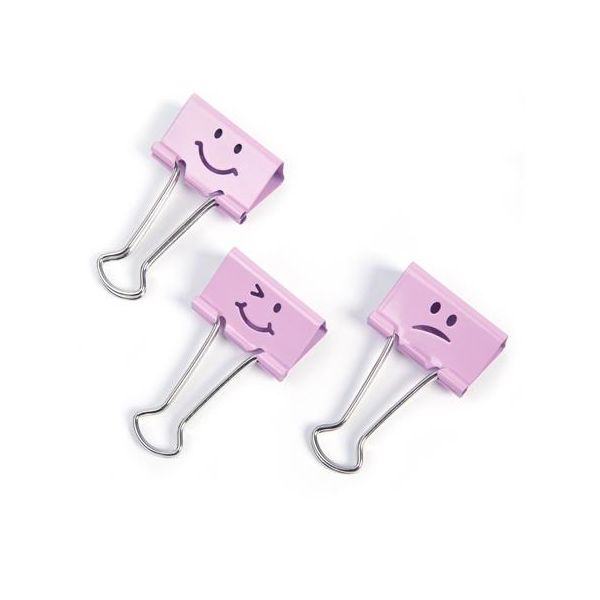 Klipy na dokumenty, 19 mm, "Fun", RAPESCO, svetloružové