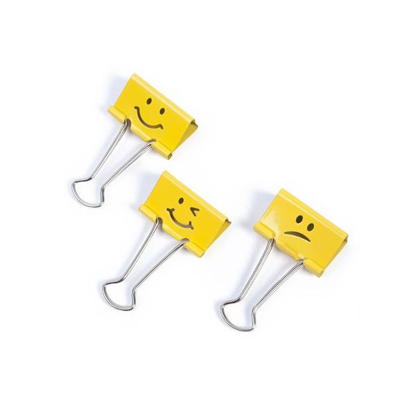 Klipy na dokumenty, 19 mm, RAPESCO "Fun", žltá