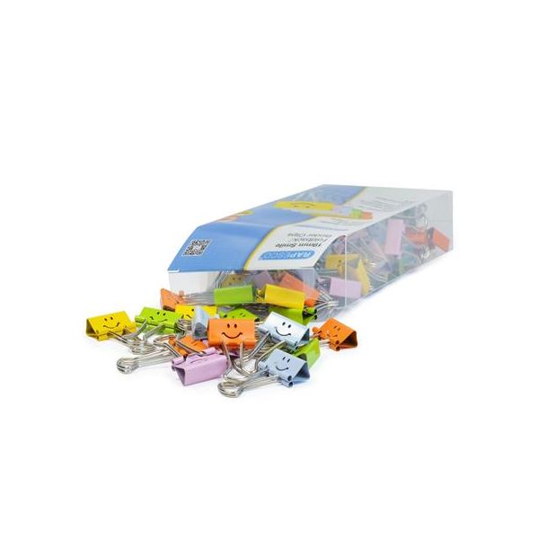Klipy na dokumenty, 19 mm, RAPESCO, "Fun", mix farieb
