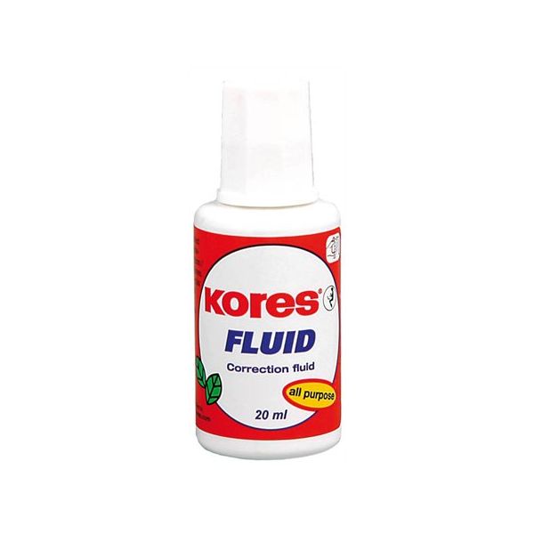 Korekčný lak, s rozpúšťadlom, 20 ml, KORES "Fluid"