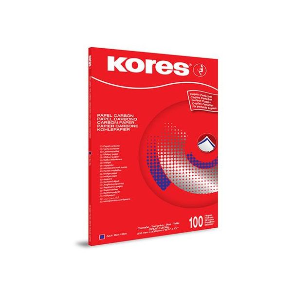 Uhľový papier, A4, ručný, KORES, 100 listov, modrá