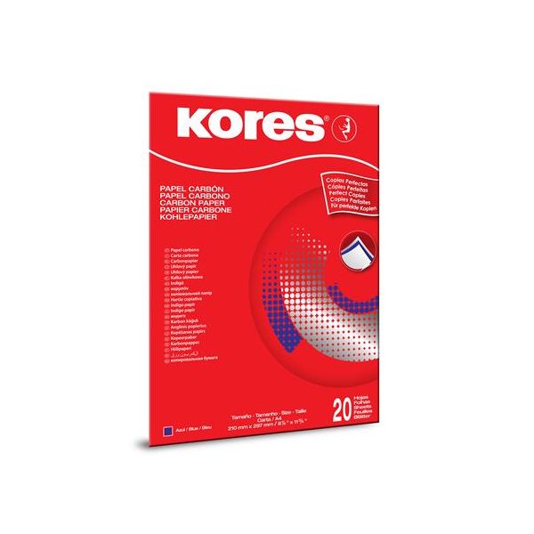 Uhľový papier, A4, ručný, KORES, 20 listov, modrá