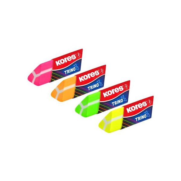 Guma, KORES "Trino", mix neónových farieb