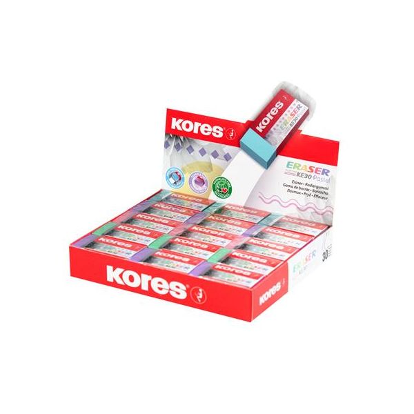 Guma, displej, KORES "KE-30", pastelové farby