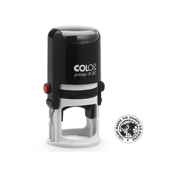Pečiatka, okrúhla, COLOP " Printer R 30", s čiernou poduškou