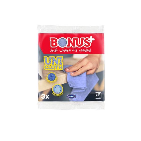 Čistiaca utierka, univerzálna, 3 ks "Bonus Premium Line"