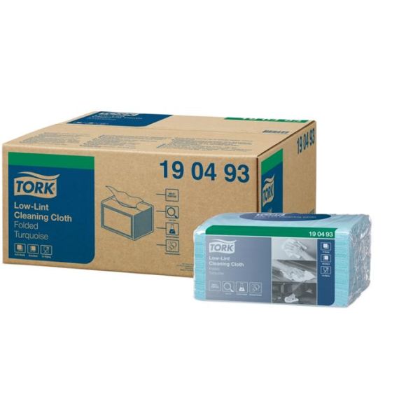 Čistiace utierky, skladané, 1-vrstvové, W8 systém, TORK, tyrkysová