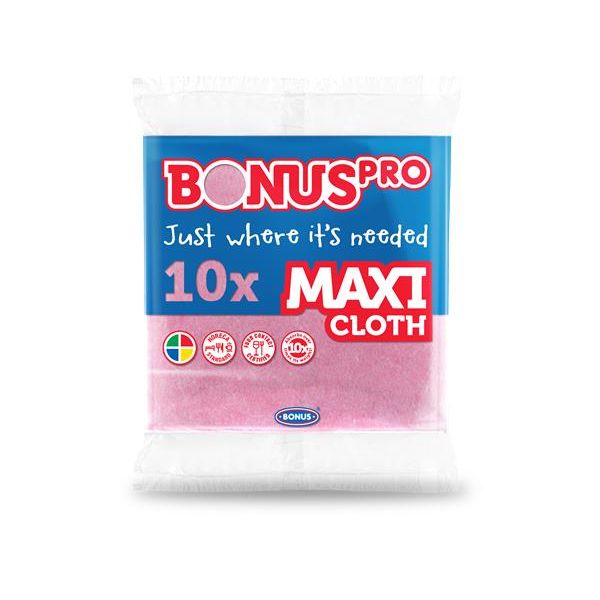 Čistiaca utierka, univerzálna, 10 ks, BONUS "Professional Maxi", pink