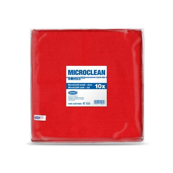 Čistiaca utierka, univerzálna,10 ks, 32x32 cm, BONUS "MicroCLEAN", červená