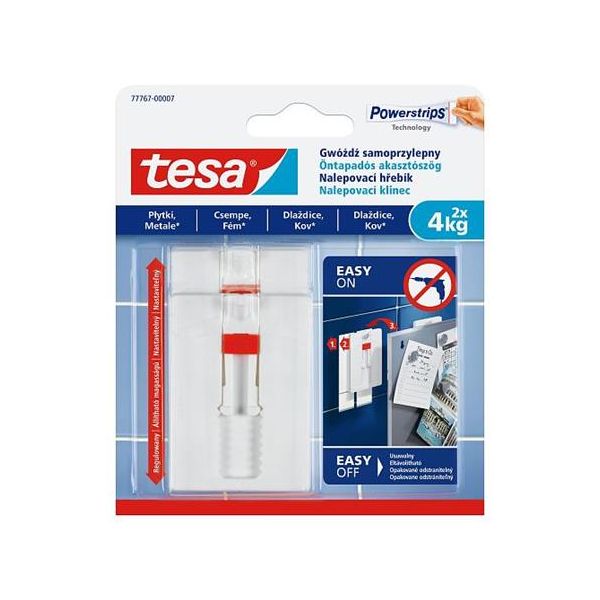 Nastaviteľný nalepovací klinec na dlaždice a kov, TESA "Powerstrips®"