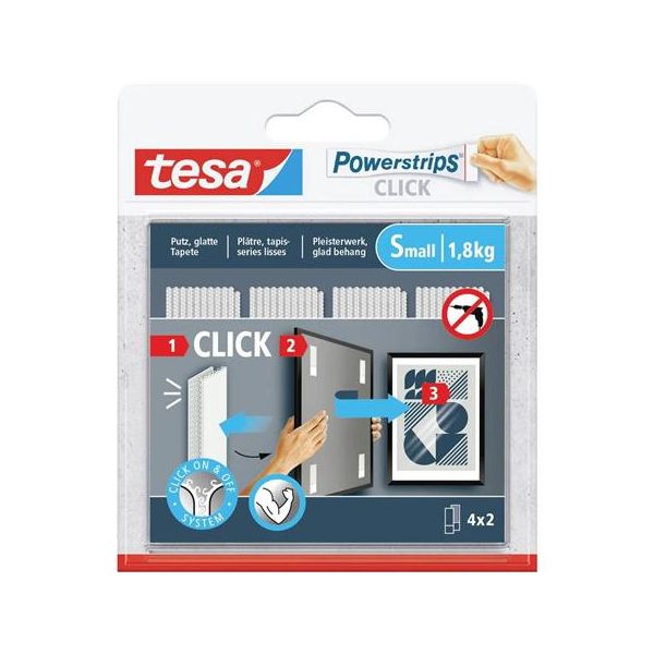 Vešiak, samolepiaci, veľkosť S, TESA "Powerstrips CLICK"
