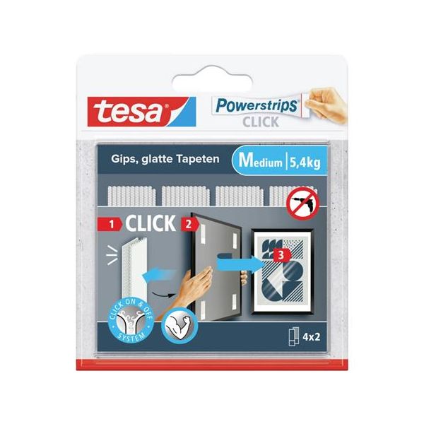Vešiak, samolepiaci, veľkosť M, TESA "Powerstrips CLICK"